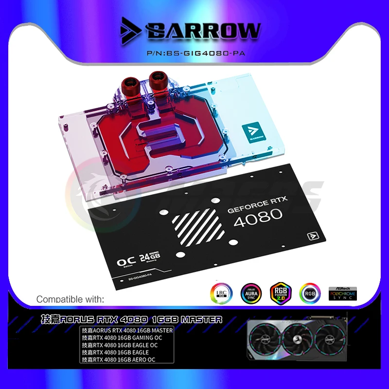 BARROW GPU Water Block for Gig - Rtx 4080 Water Cooling Block recension och pris