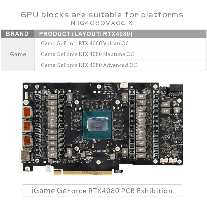 Bykski N-IG4080VXOC-X GPU Bloc - Rtx 4080 Water Cooling Block recension och pris