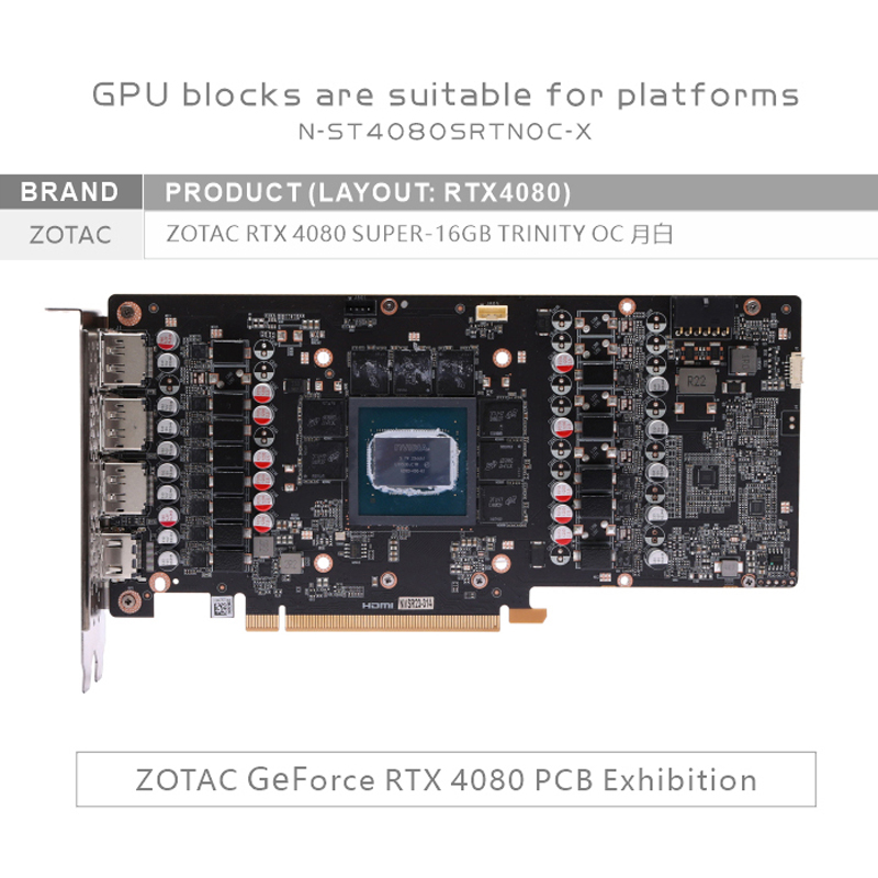 Bykski N-ST4080SRTNOC-X GPU Bl - Rtx 4080 Water Cooling Block recension och pris