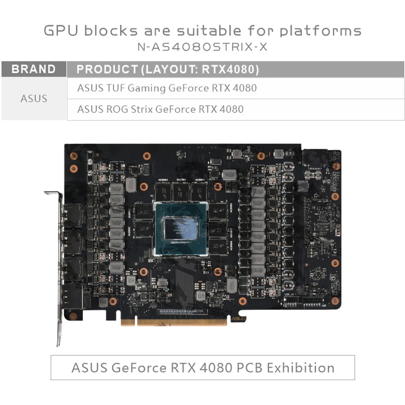 Bykski GPU Block Use for ASUS  - Rtx 4080 Water Cooling Block recension och pris